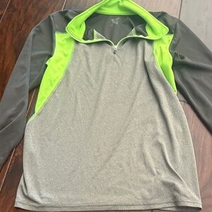 Champion Black and Neon Green Quarter-Zip Pullover